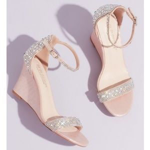 DB Studio Crystal Embellished Metallic Wedges